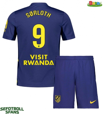 Atletico Madrid Alexander Sorloth #9 Bortaställ Barn 2025-26 Kortärmad (+ Korta byxor)